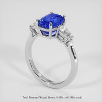 3.59 Ct. Blue Sapphire Ring, 14K White Gold 2