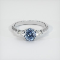 0.90 Ct. Sapphire Ring, 14K White Gold 1