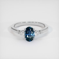0.89 Ct. Sapphire Ring, 14K White Gold 1