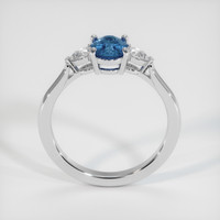 0.89 Ct. Greenish Blue Sapphire Ring, 14K White Gold 3