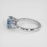 3.48 Ct. Greyish Blue Sapphire Ring, 14K White Gold 4