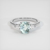 1.79 Ct. Bluish Green Sapphire Ring, 14K White Gold 1