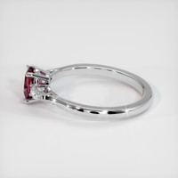 1.00 Ct. Reddish Pink Sapphire Ring, 14K White Gold 4