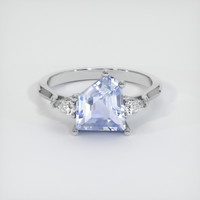 2.30 Ct. Blue Sapphire Ring, 18K White Gold 1