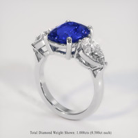 3.02 Ct. Blue Sapphire Ring, 18K White Gold 2