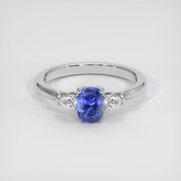 0.84 Ct. Blue Sapphire Ring, 18K White Gold 1
