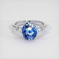 5.07 Ct. Bi Color Sapphire Ring, 18K White Gold 1