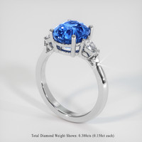 5.07 Ct. Bi Color Sapphire Ring, 18K White Gold 2