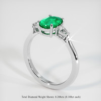 1.34 Ct. Emerald Ring, 18K White Gold 2