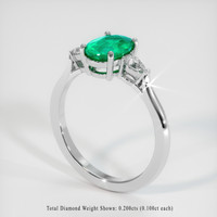 1.10 Ct. Emerald Ring, 18K White Gold 2