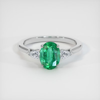 1.22 Ct. Emerald Ring, 18K White Gold 1