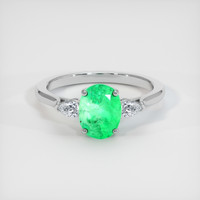 1.59 Ct. Emerald Ring, 18K White Gold 1