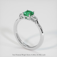 0.93 Ct. Emerald Ring, 18K White Gold 2