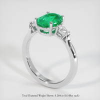 1.82 Ct. Emerald Ring, 18K White Gold 2