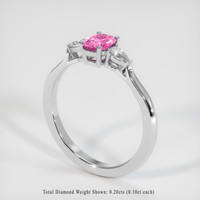 0.64 Ct. Sapphire Ring, 18K White Gold 2