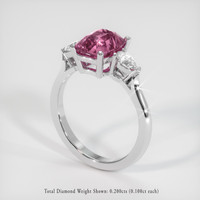 1.73 Ct. Pink Sapphire Ring, 18K White Gold 2