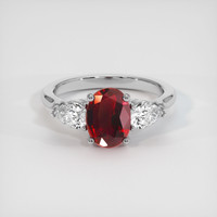 2.04 Ct. Ruby Ring, 18K White Gold 1