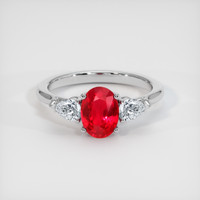 1.34 Ct. Ruby Ring, 18K White Gold 1