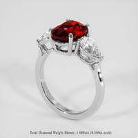 4.02 Ct. Ruby Ring, 18K White Gold 2