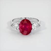 3.01 Ct. Ruby Ring, 18K White Gold 1