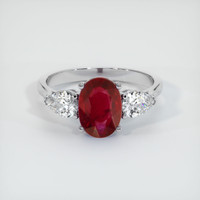 2.00 Ct. Ruby Ring, 18K White Gold 1