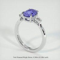 1.72 Ct. Color Change Sapphire Ring, 18K White Gold 2