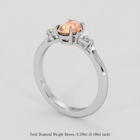 1.36 Ct. Padparadscha Sapphire Ring, 18K White Gold 2