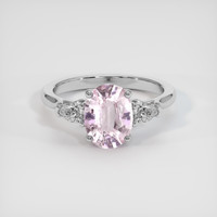 1.36 Ct. Pink Sapphire Ring, 18K White Gold 1