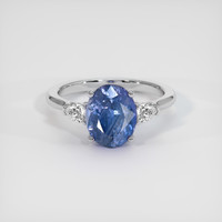 3.49 Ct. Sapphire Ring, 18K White Gold 1