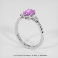2.82 Ct. Pink Sapphire Ring, 18K White Gold 2