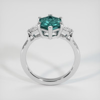 2.05 Ct. Bluish Green Sapphire Ring, 18K White Gold 3