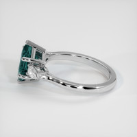2.05 Ct. Bluish Green Sapphire Ring, 18K White Gold 4