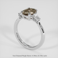 2.01 Ct. Brown Sapphire Ring, 18K White Gold 2