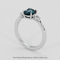 2.20 Ct. Greenish Blue Sapphire Ring, 18K White Gold 2