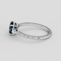 2.20 Ct. Greenish Blue Sapphire Ring, 18K White Gold 4