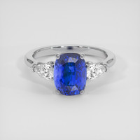 3.59 Ct. Blue Sapphire Ring, 18K White Gold 1