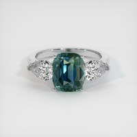 4.07 Ct. Sapphire Ring, 18K White Gold 1