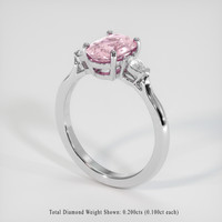 1.75 Ct. Pink Sapphire Ring, 18K White Gold 2