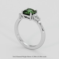 1.50 Ct. Green Sapphire Ring, 18K White Gold 2