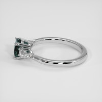 1.15 Ct. Greenish Blue Sapphire Ring, 18K White Gold 4
