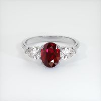 1.88 Ct. Ruby Ring, 18K White Gold 1