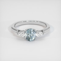 0.72 Ct. Sapphire Ring, 18K White Gold 1