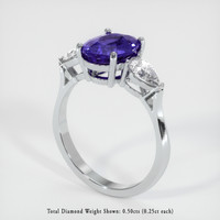 2.90 Ct. Sapphire Ring, 18K White Gold 2