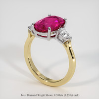 3.20 Ct. Gemstone Ring, 14K White & Yellow 2