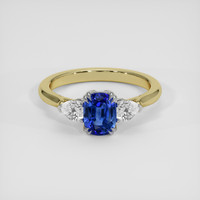 1.30 Ct. Blue Sapphire Ring, 18K White & Yellow 1