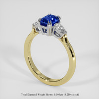 1.30 Ct. Blue Sapphire Ring, 18K White & Yellow 2