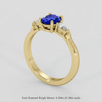1.14 Ct. Blue Sapphire Ring, 10K Yellow Gold 2