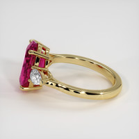 3.20 Ct. Pinkish Red Rubellite Tourmaline Ring, 10K Yellow Gold 4