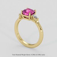 2.26 Ct. Pink Sapphire Ring, 10K Yellow Gold 2