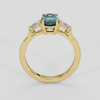 1.36 Ct. Greenish Blue Sapphire Ring, 10K Yellow Gold 3